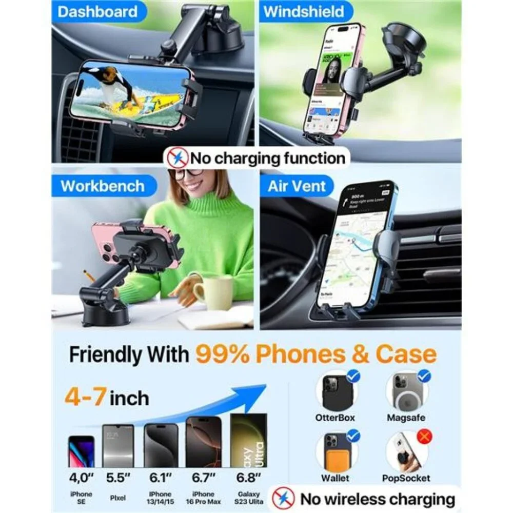 2025 Upgraded Car Phone Holder 【Safety Certs & No Smell】 Cell Phone Holder